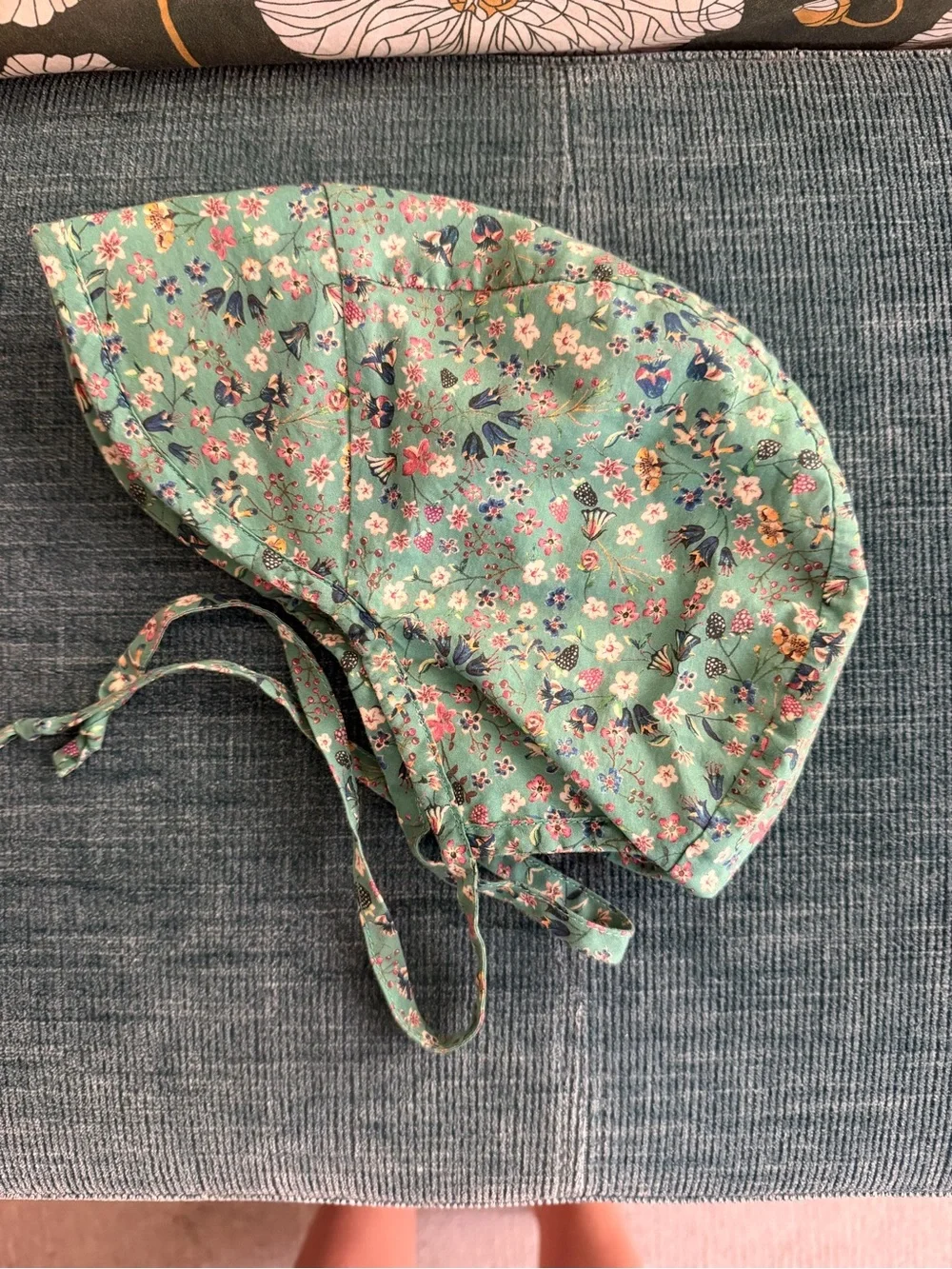 Briar Baby Kids Floral Sun Bonnet - Green Liberty of London Tana Lawn Cotton
